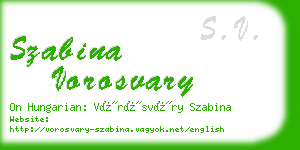 szabina vorosvary business card